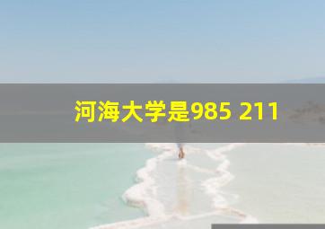 河海大学是985 211